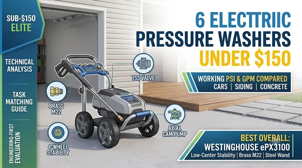 Best Electric Pressure Washers Under $150 (2026 Review) 37 Best Electric Pressure Washers Under $150 (2026 Review)