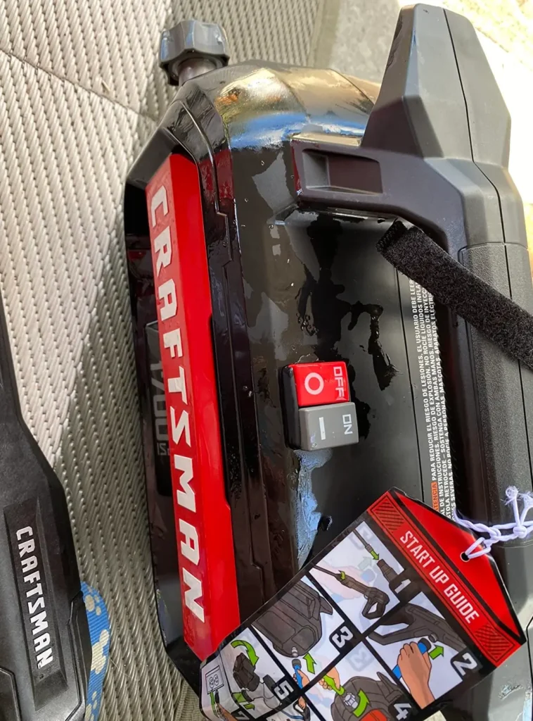Craftsman 1700 PSI Pressure Washer Review for Car Washing 3 Craftsman CMEPW1700 Power Switch and Chassis Design Close-up