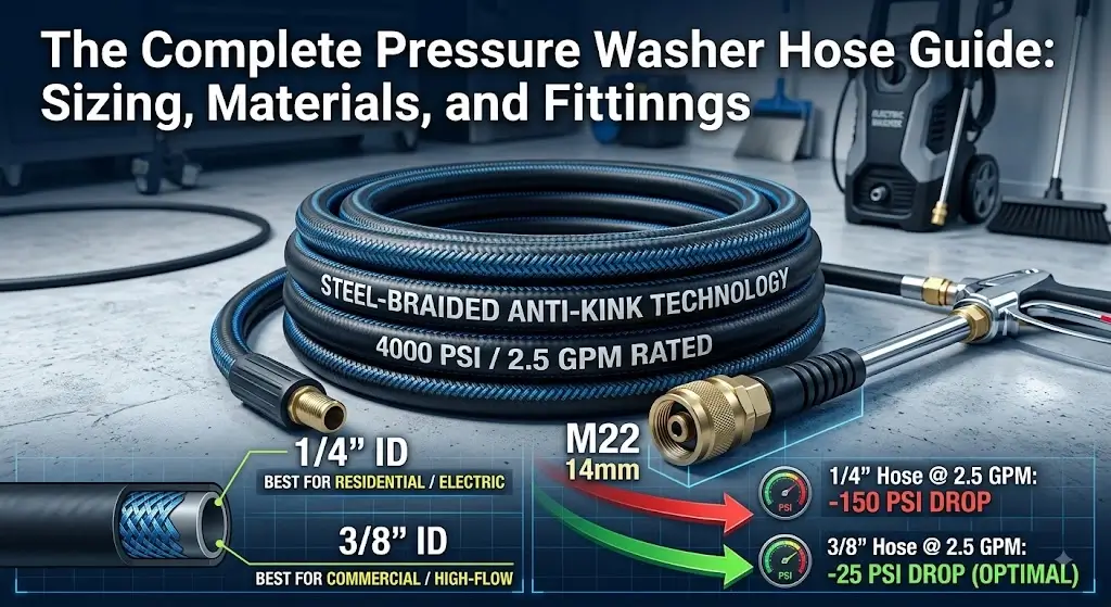 Pressure Washer Hose Guide: Sizing, Types & Materials 33 Pressure Washer Hose Guide: Sizing, Types & Materials