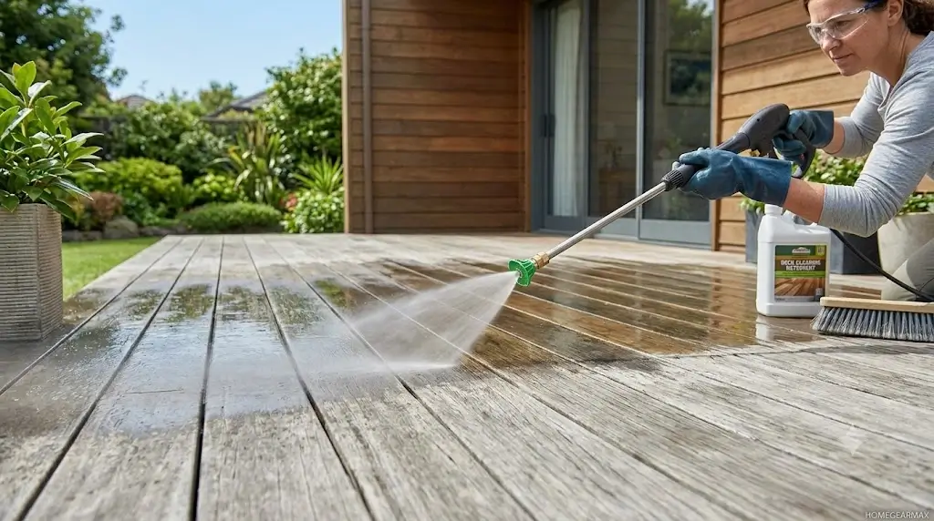 How to Clean a Wood Deck with a Pressure Washer Safely