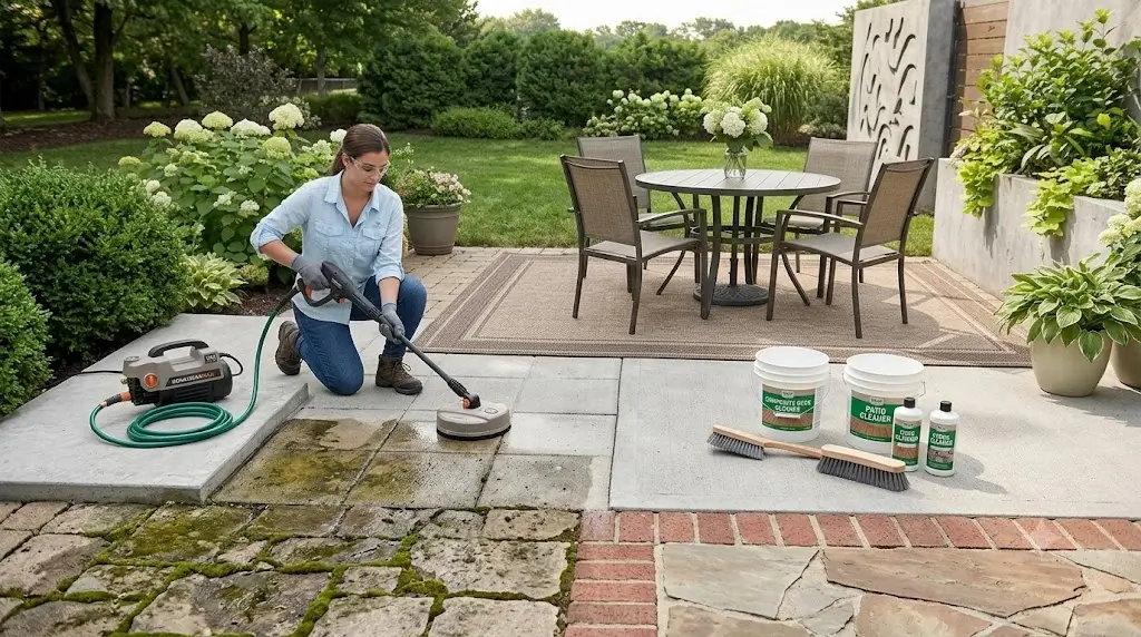 How to Clean a Patio: Concrete, Pavers, Brick & Stone
