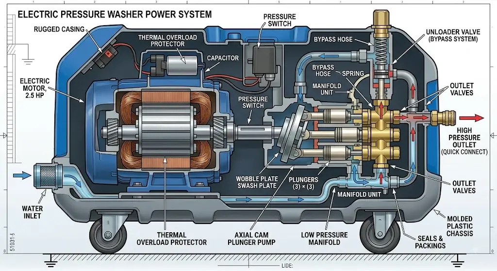 Universal Motor vs Induction Motor: Which Is Best for Pressure Washers? 5 Pressure Washer Motor and Pump Power Chain