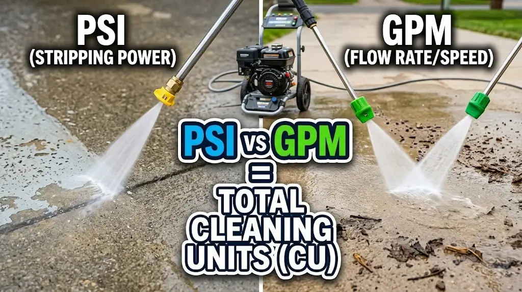PSI vs GPM Explained: Cleaning Power Math & Buying Guide 25 PSI vs GPM Explained: Cleaning Power Math & Buying Guide