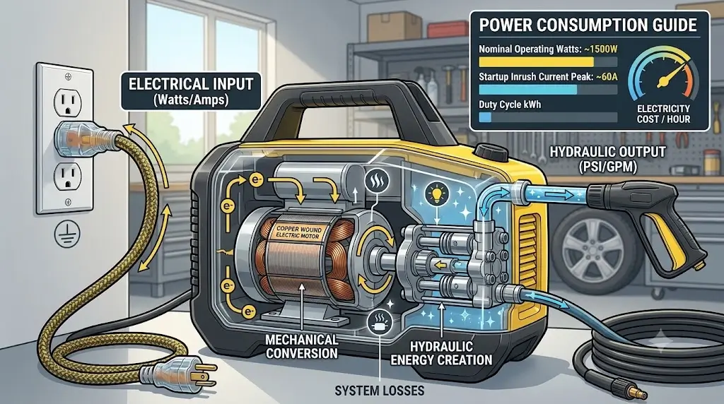 Pressure Washer Power Consumption: Watts, Amps & Costs | HomeGearMax