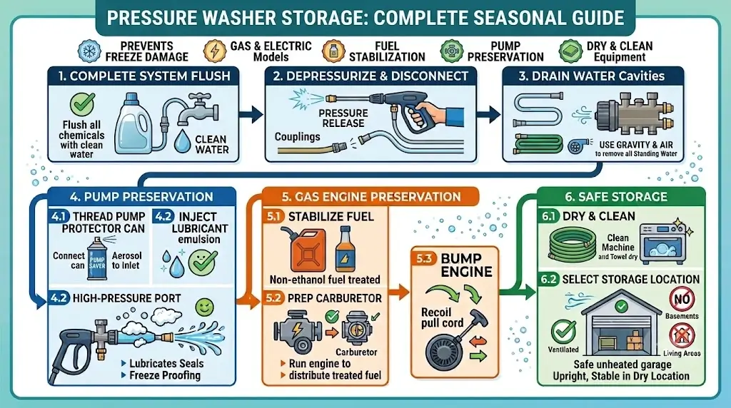How to Store a Pressure Washer: Safe Gas & Electric Storage